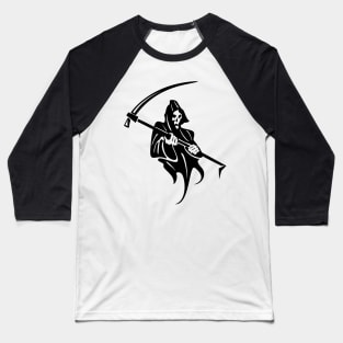 Grim Reaper and Scythe Baseball T-Shirt